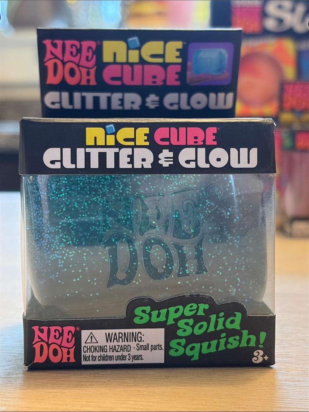 SCHYLLING | Nee Doh Nice Cube Glitter & Glow Blue Squishy